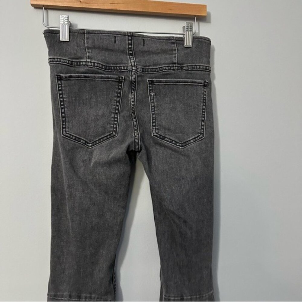 Free People Flare Jeans Black Washed High Rise Y2K Retro Size 24 Boho - Picture 10 of 16